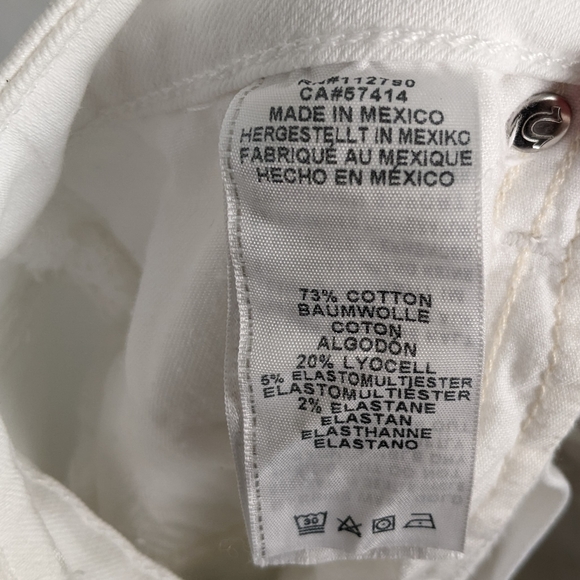 High Rise Optic White Raw Hem Denim Shorts - Picture 7 of 7